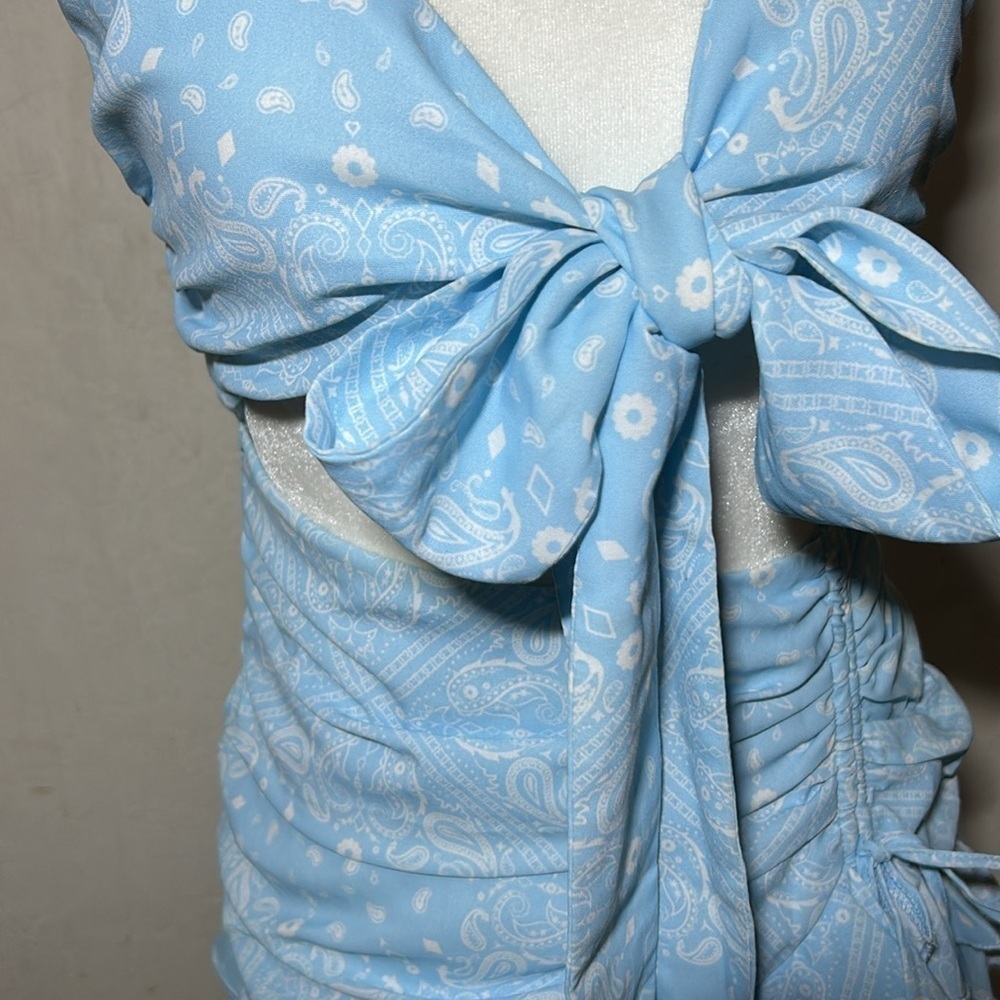 Tiger Mist Blue Paisley Mini Dress Size Small NWOT - Picture 5 of 8